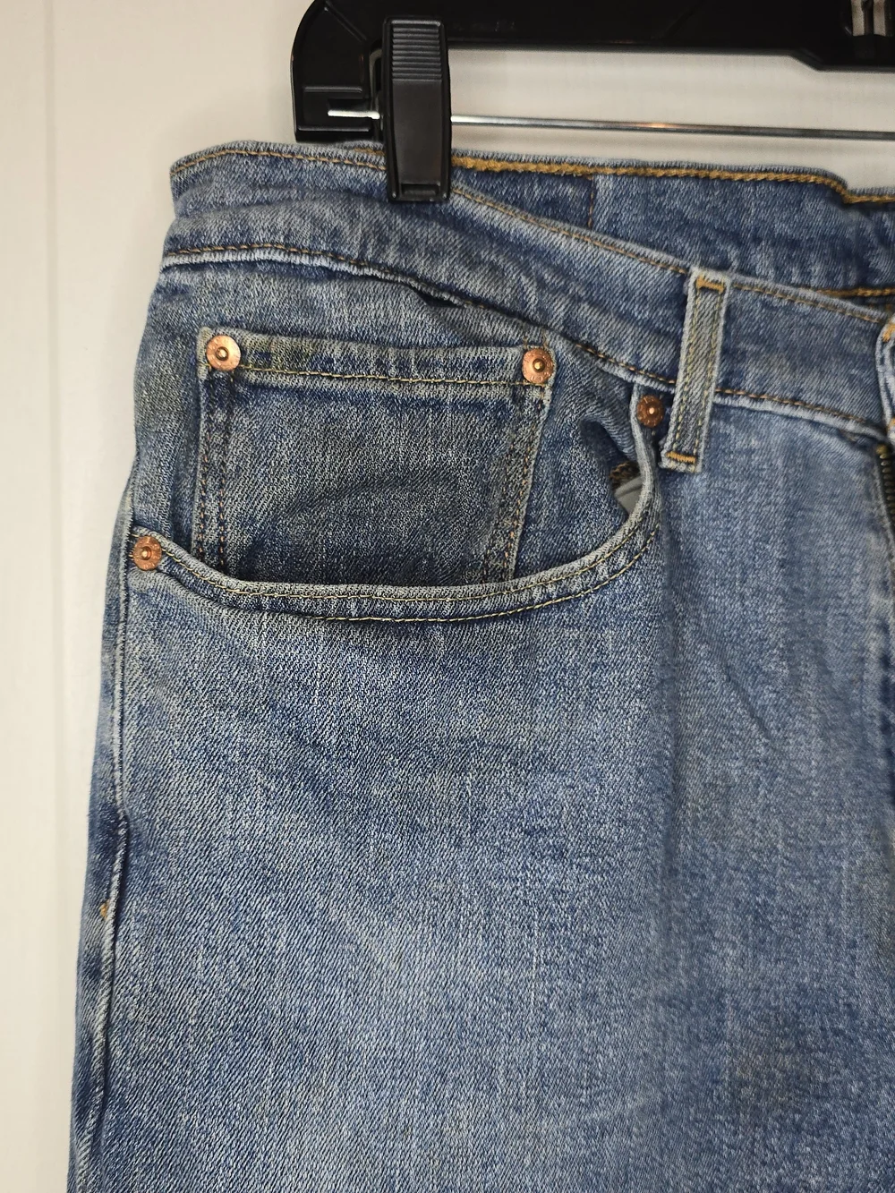 Levis 505 Regular Fit Straight Leg Jeans Mens 34x32 Blue Denim 505-0216